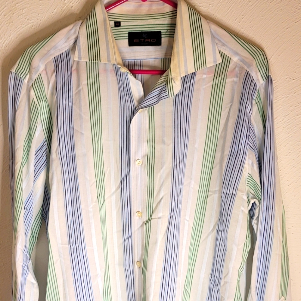 Etro Men's Shirt Luxury Brand Designer Size 41 Button-Up Long Sleeves